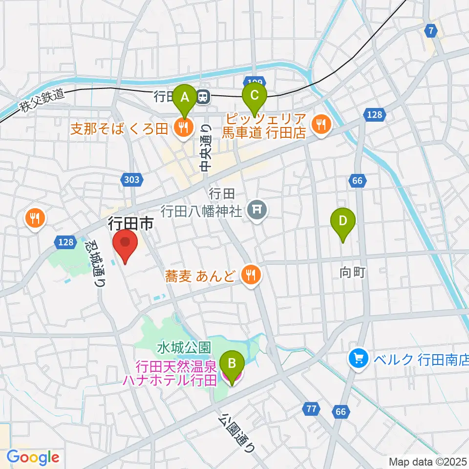 行田市産業文化会館 ベル・プラス周辺のホテル一覧地図