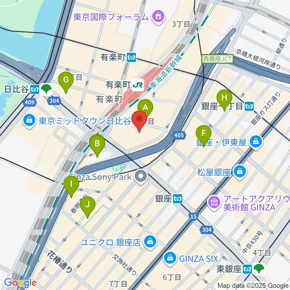 有楽町朝日ホール周辺のホテル一覧地図
