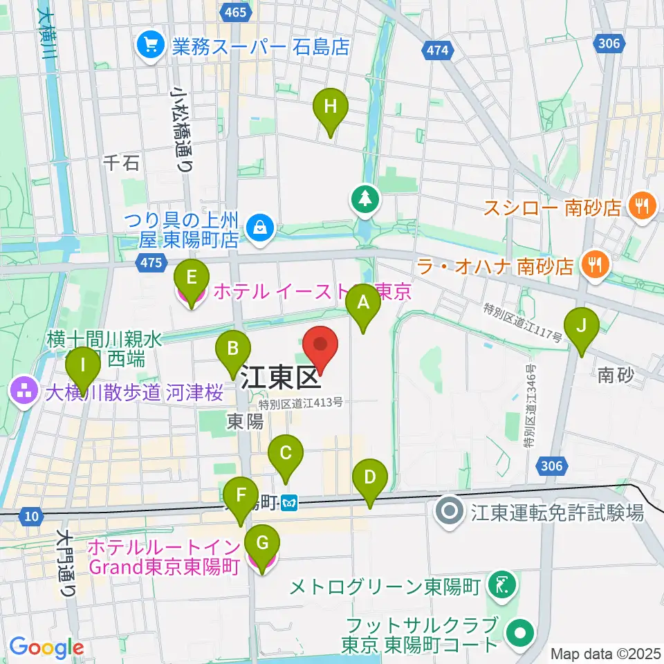 江東区文化センター周辺のホテル一覧地図