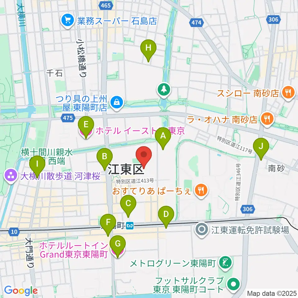 江東区文化センター周辺のホテル一覧地図