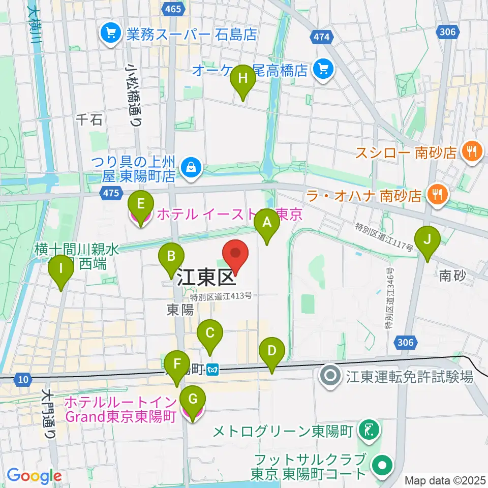 江東区文化センター周辺のホテル一覧地図