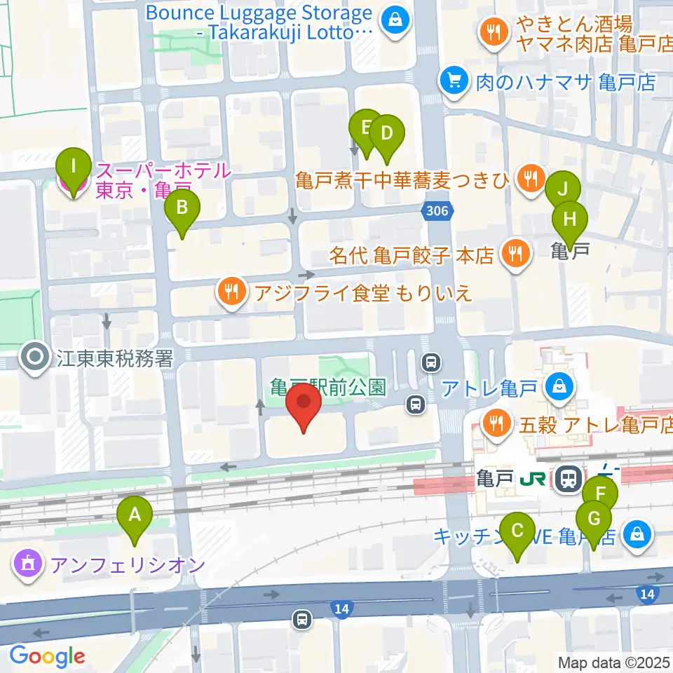 江東区亀戸文化センター周辺のホテル一覧地図