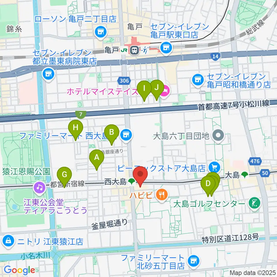 江東区総合区民センター周辺のホテル一覧地図