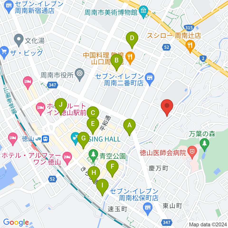 グランドミック周南楽器 御弓店周辺のホテル一覧地図