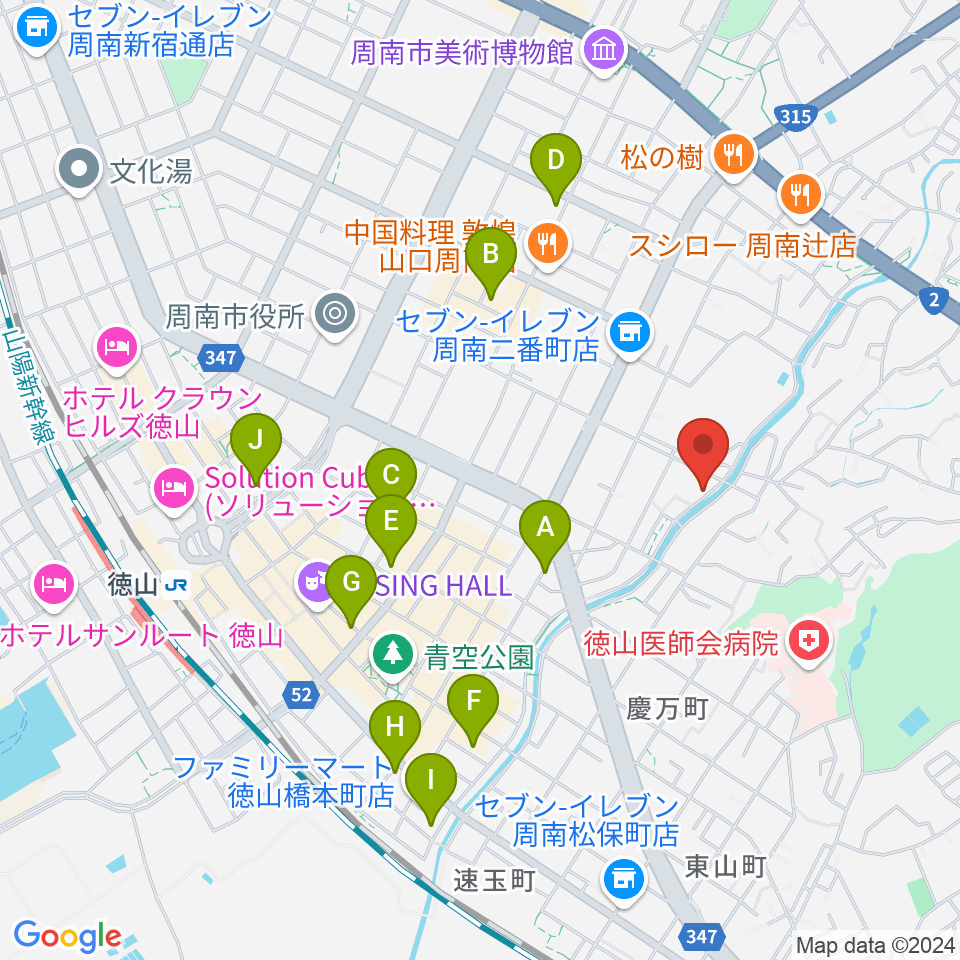 グランドミック周南楽器 御弓店周辺のホテル一覧地図