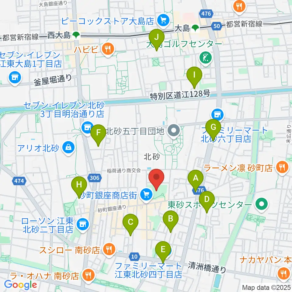砂町文化センター周辺のホテル一覧地図