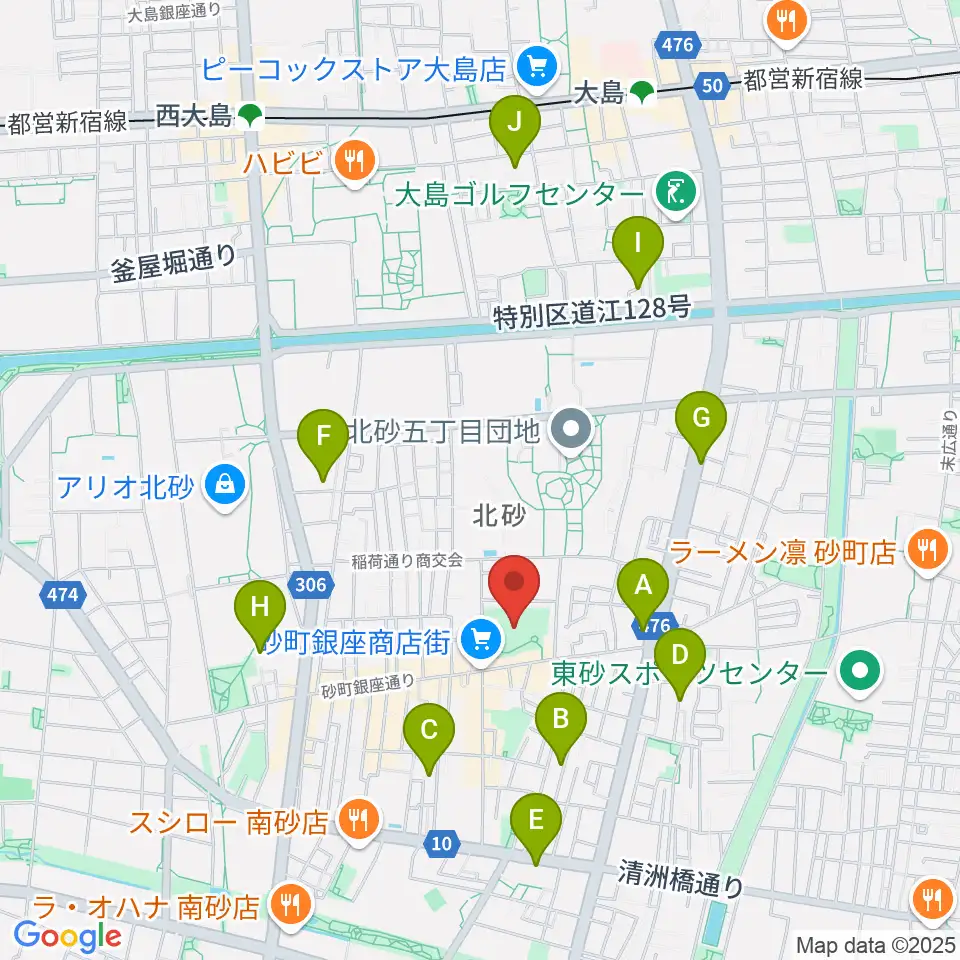 砂町文化センター周辺のホテル一覧地図