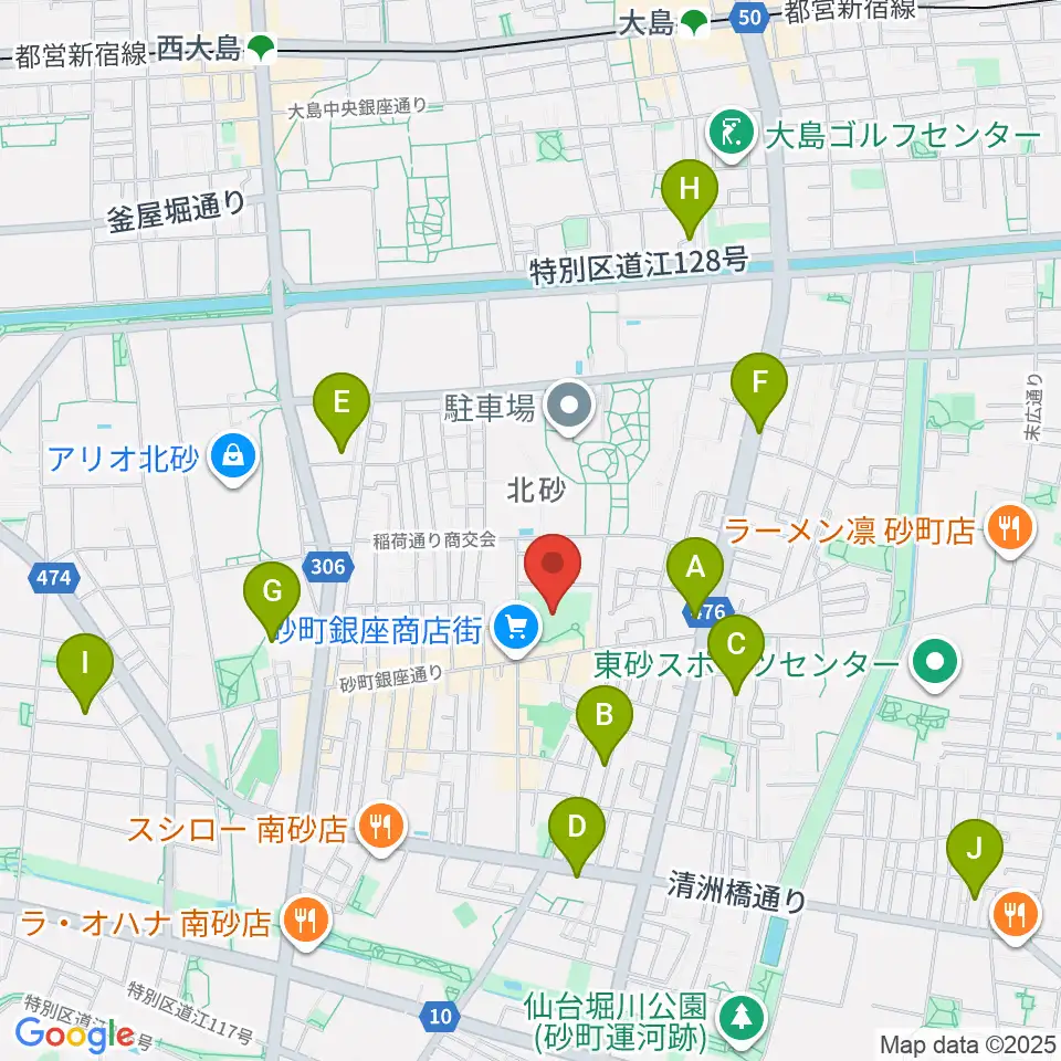 砂町文化センター周辺のホテル一覧地図