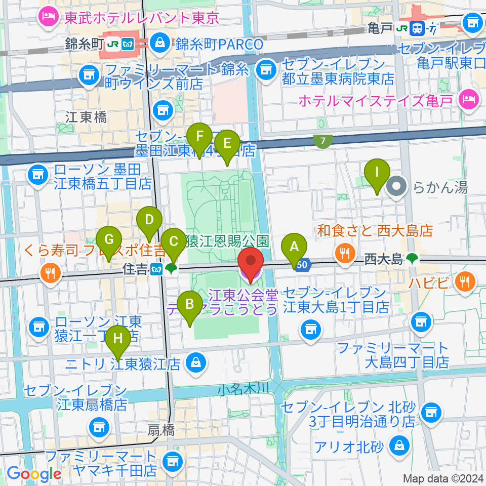 ティアラこうとう周辺のホテル一覧地図