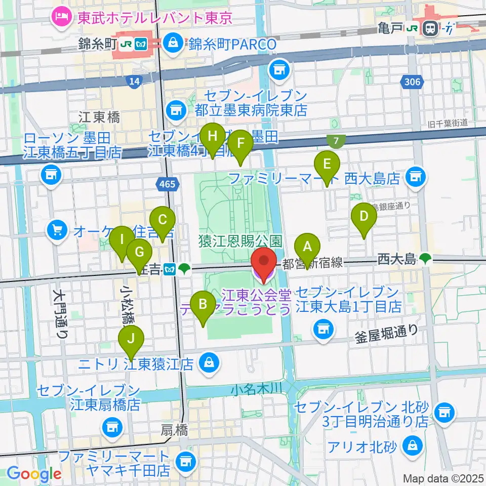 ティアラこうとう周辺のホテル一覧地図