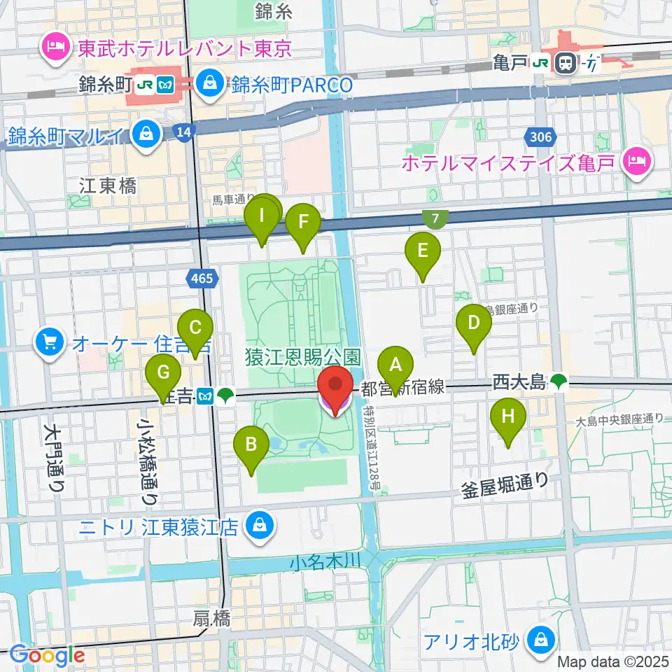 ティアラこうとう周辺のホテル一覧地図