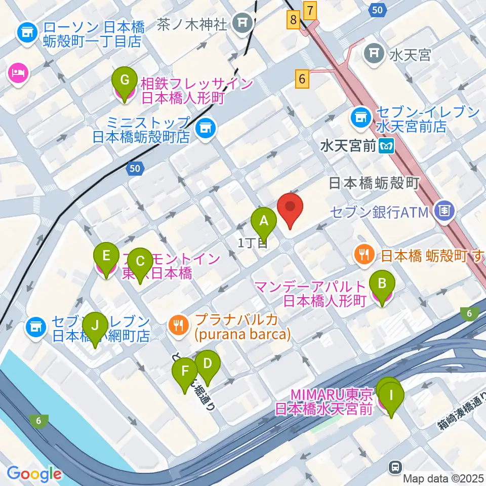 日本橋公会堂周辺のホテル一覧地図