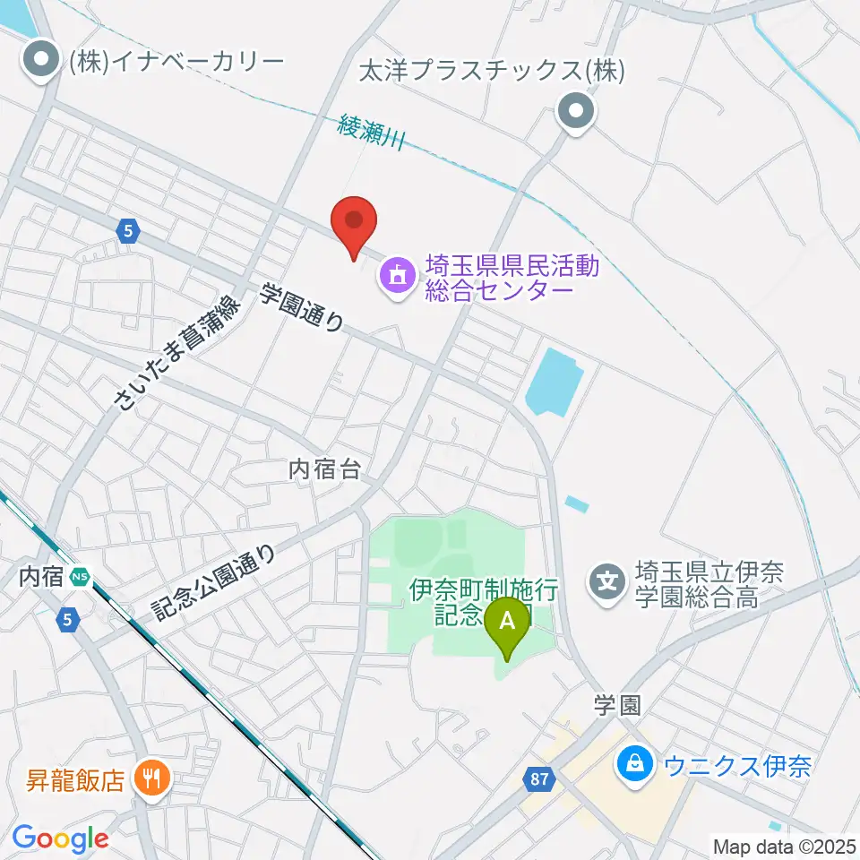 埼玉県県民活動総合センター周辺のホテル一覧地図