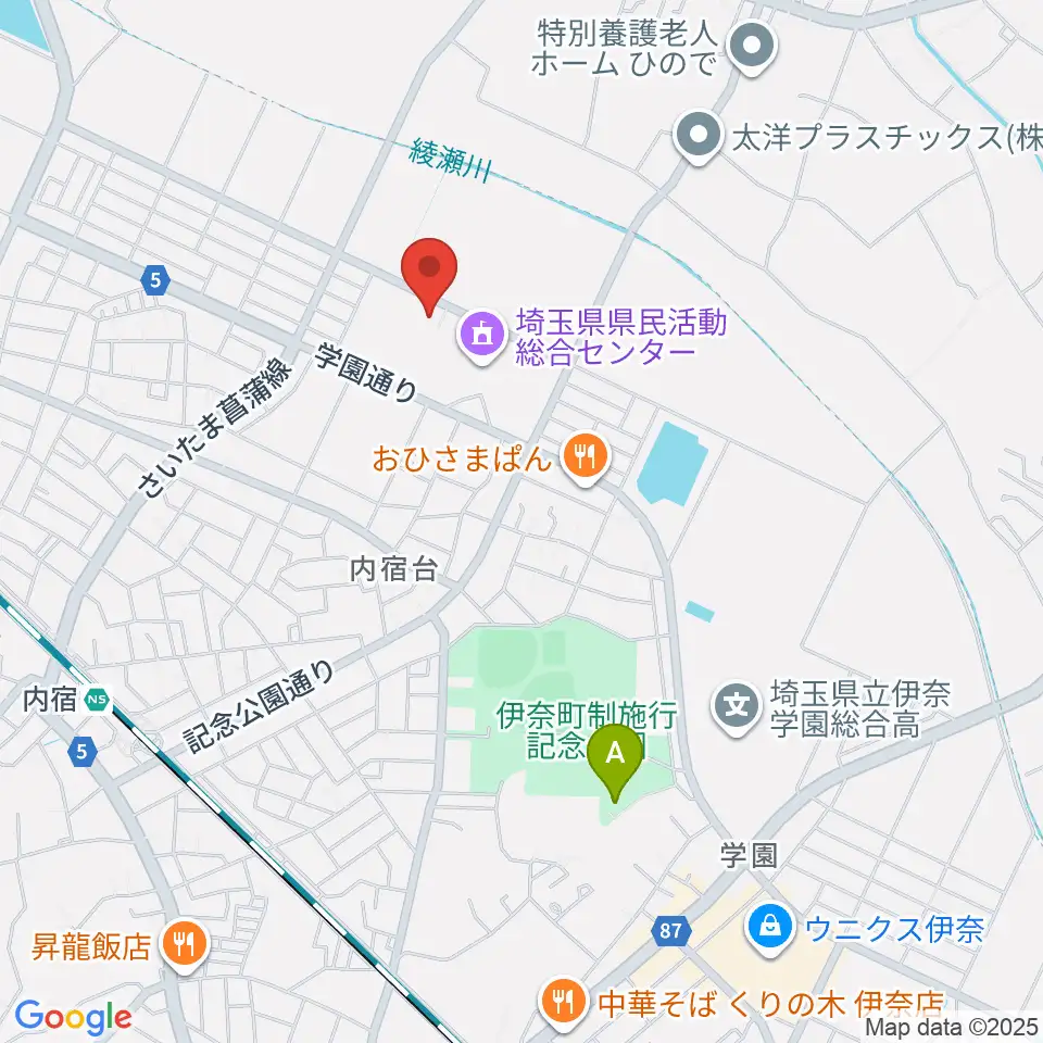埼玉県県民活動総合センター周辺のホテル一覧地図