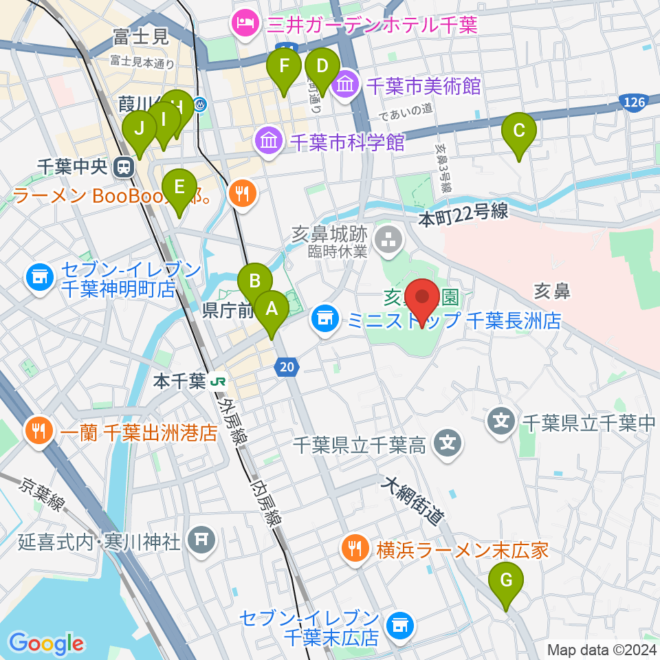 千葉県文化会館周辺のホテル一覧地図