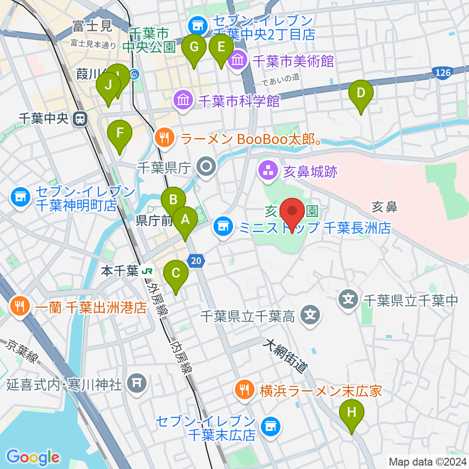 千葉県文化会館周辺のホテル一覧地図