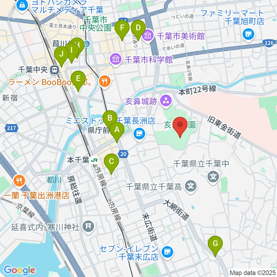 千葉県文化会館周辺のホテル一覧地図