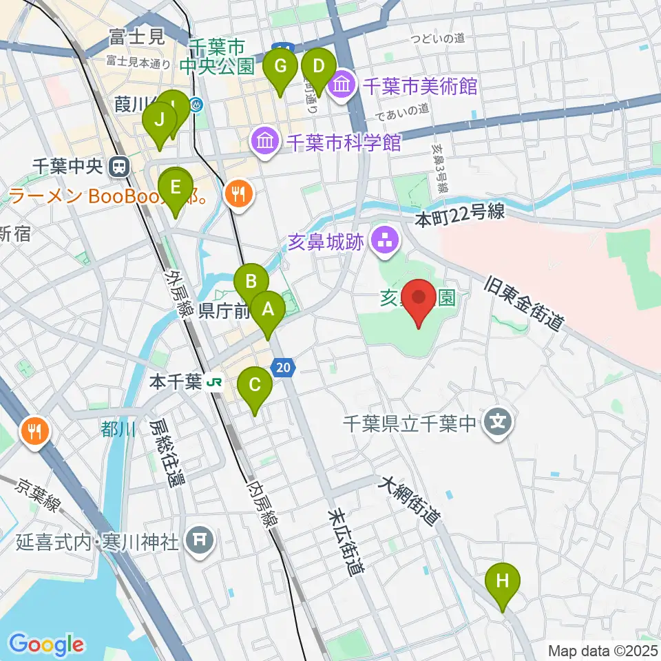 千葉県文化会館周辺のホテル一覧地図