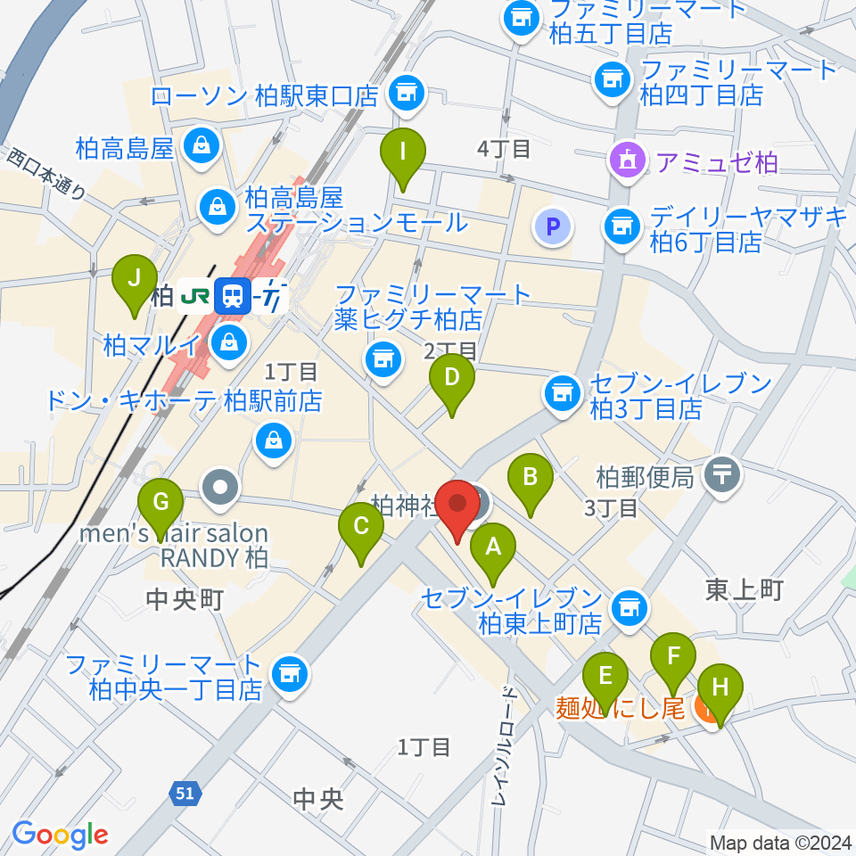 柏NARDIS周辺のホテル一覧地図