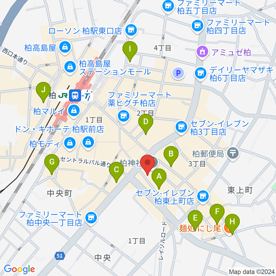 柏NARDIS周辺のホテル一覧地図