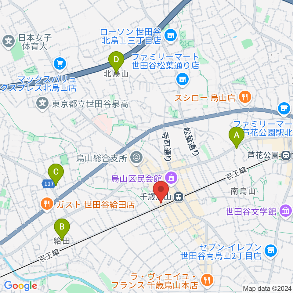 J’Z STUDIO 千歳烏山店周辺のホテル一覧地図