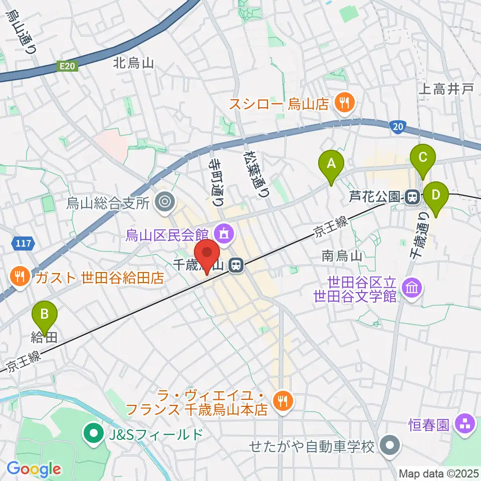 J’Z STUDIO 千歳烏山店周辺のホテル一覧地図