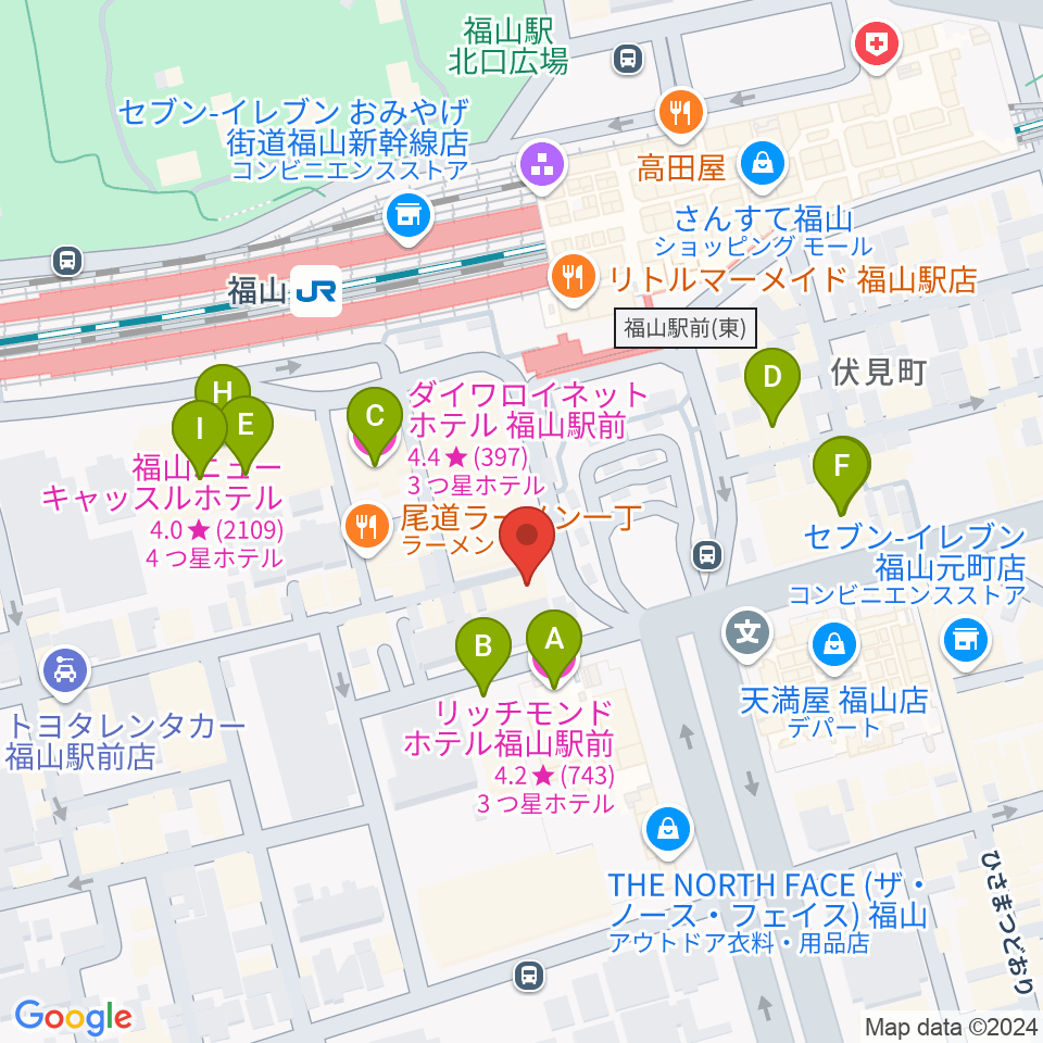 福山Cable周辺のホテル一覧地図