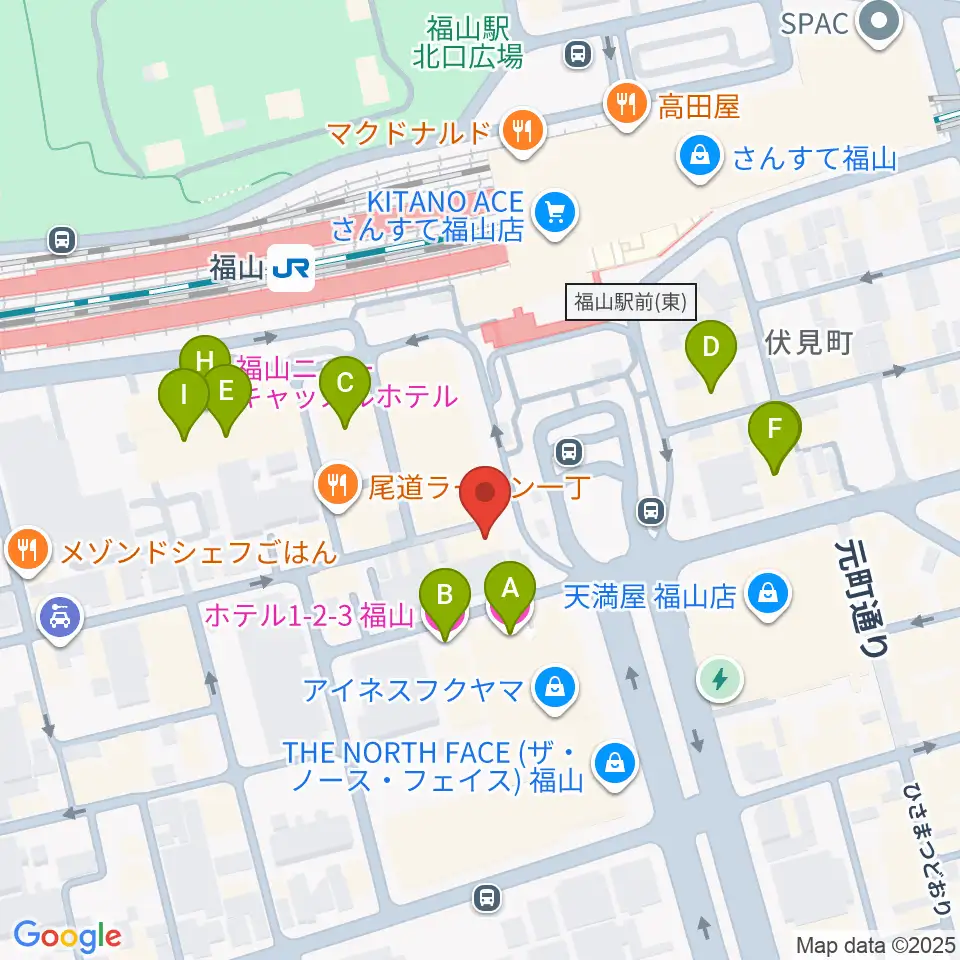 福山Cable周辺のホテル一覧地図