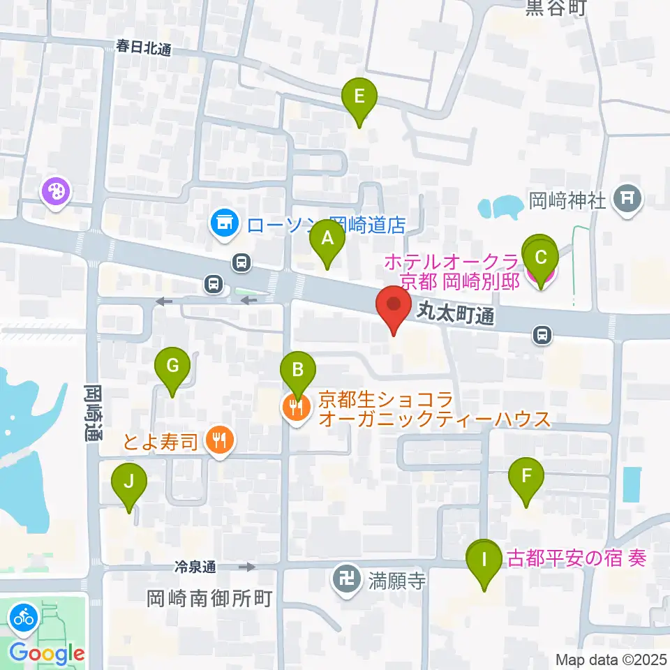 京都岡崎ナムホール周辺のホテル一覧地図
