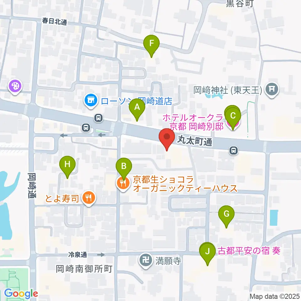 京都岡崎ナムホール周辺のホテル一覧地図