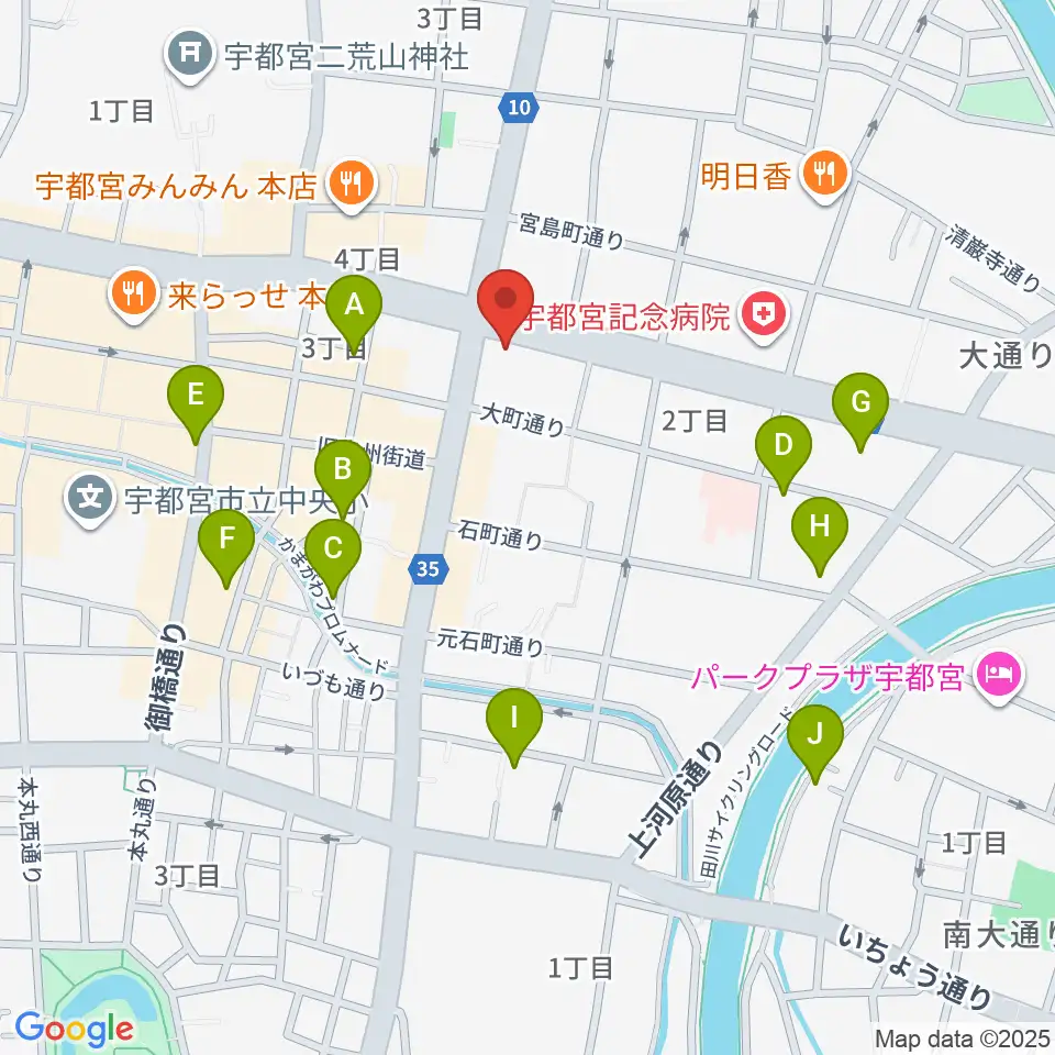 ブロンコ宇都宮周辺のホテル一覧地図