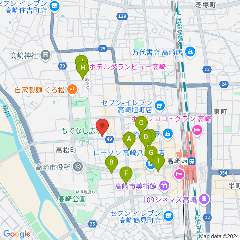 高崎エルフリオ周辺のホテル一覧地図