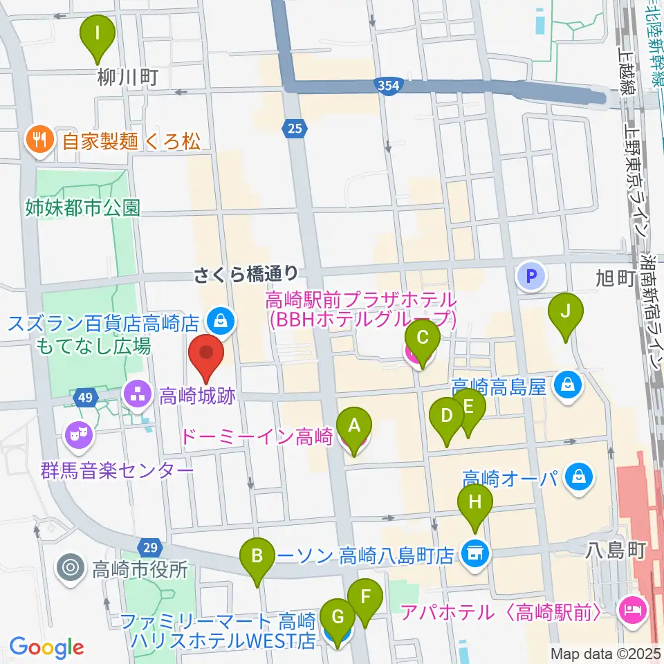 高崎エルフリオ周辺のホテル一覧地図