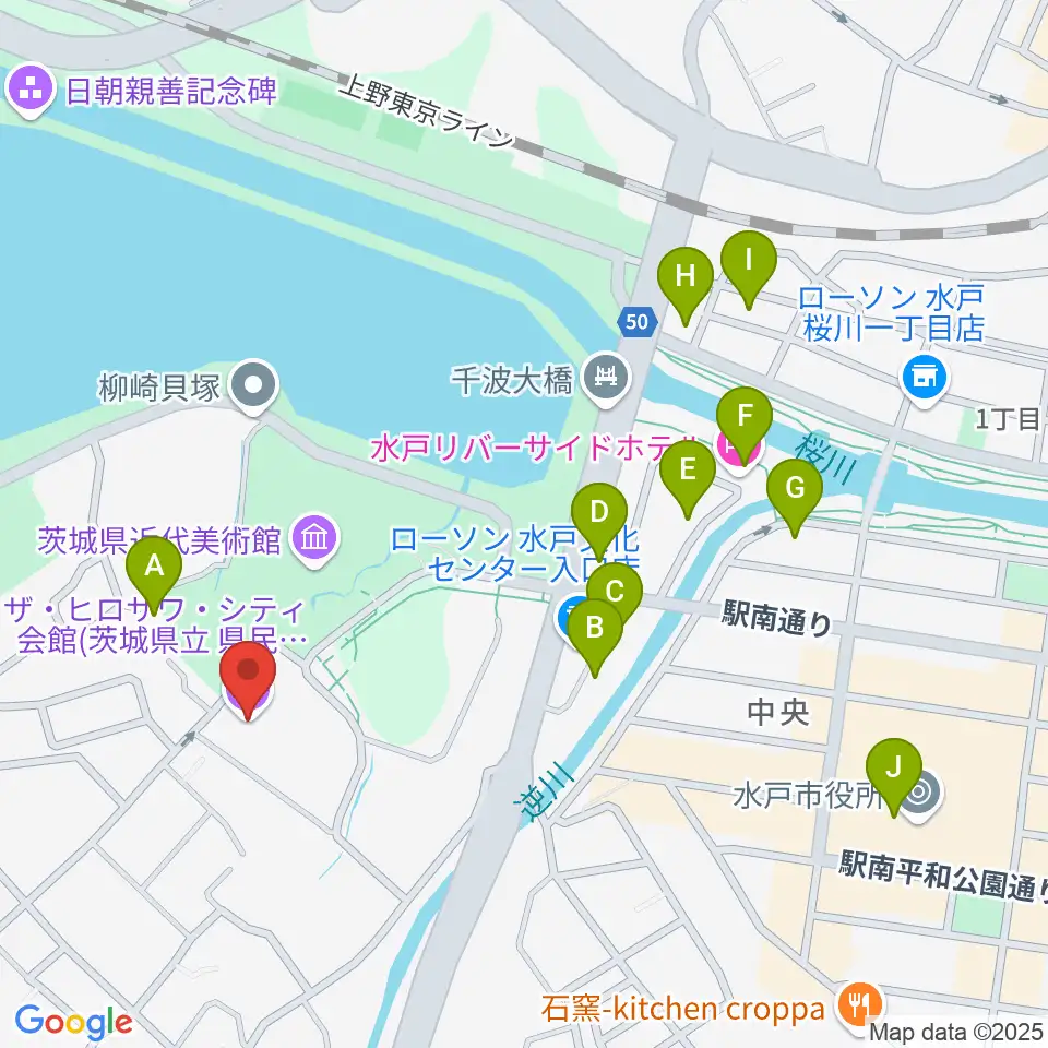 ザ・ヒロサワ・シティ会館周辺のホテル一覧地図