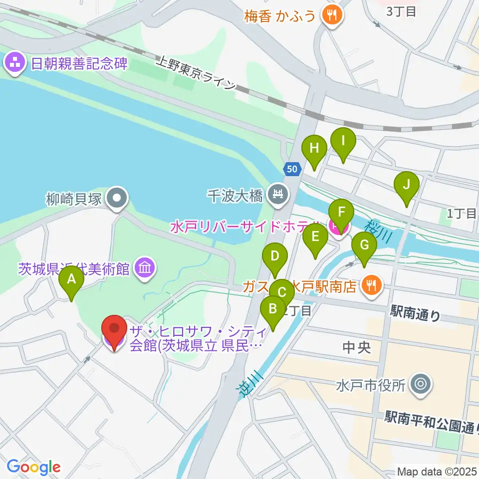 ザ・ヒロサワ・シティ会館周辺のホテル一覧地図