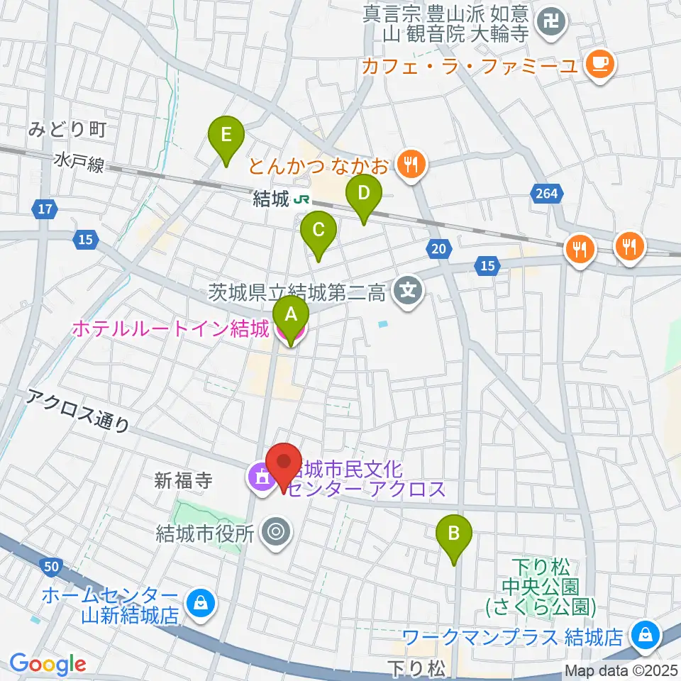 結城市民文化センターアクロス周辺のホテル一覧地図