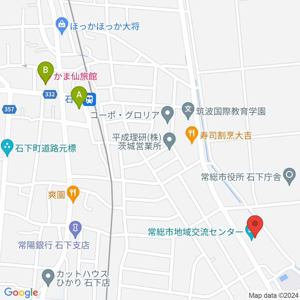 常総市地域交流センター周辺のホテル一覧地図