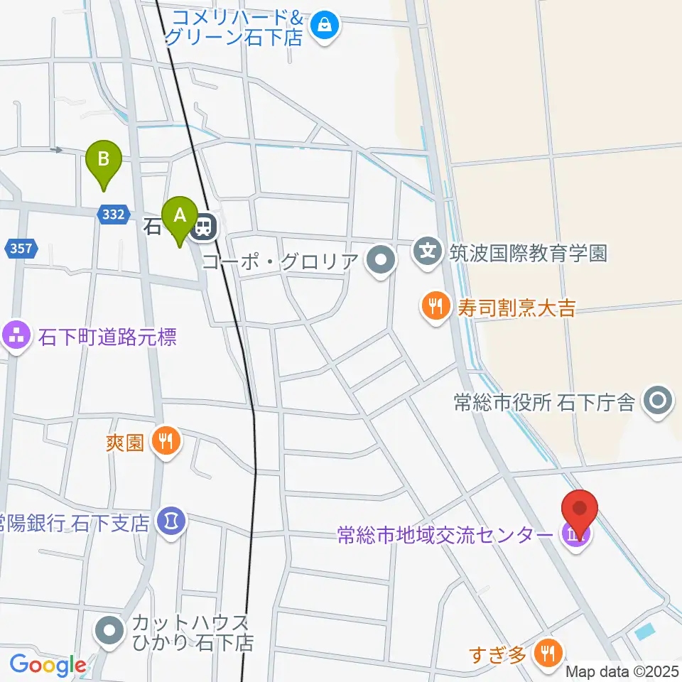 常総市地域交流センター周辺のホテル一覧地図