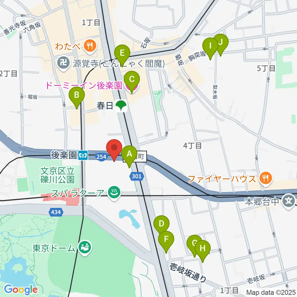 文京シビックホール周辺のホテル一覧地図