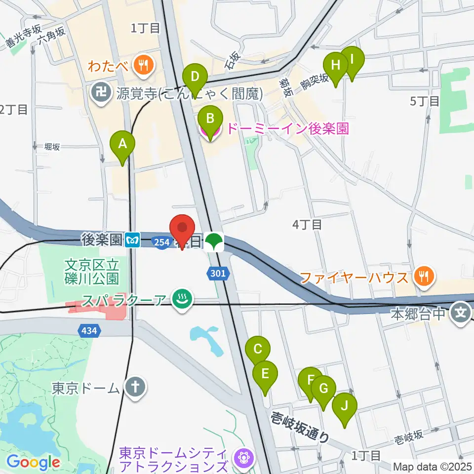 文京シビックホール周辺のホテル一覧地図