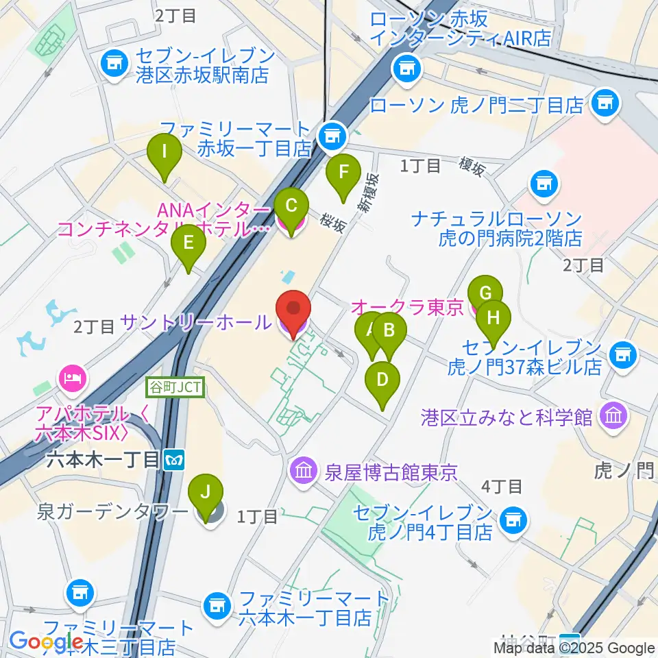 サントリーホール周辺のホテル一覧地図