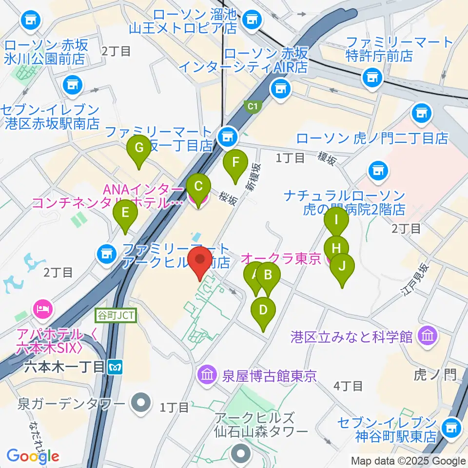 サントリーホール周辺のホテル一覧地図
