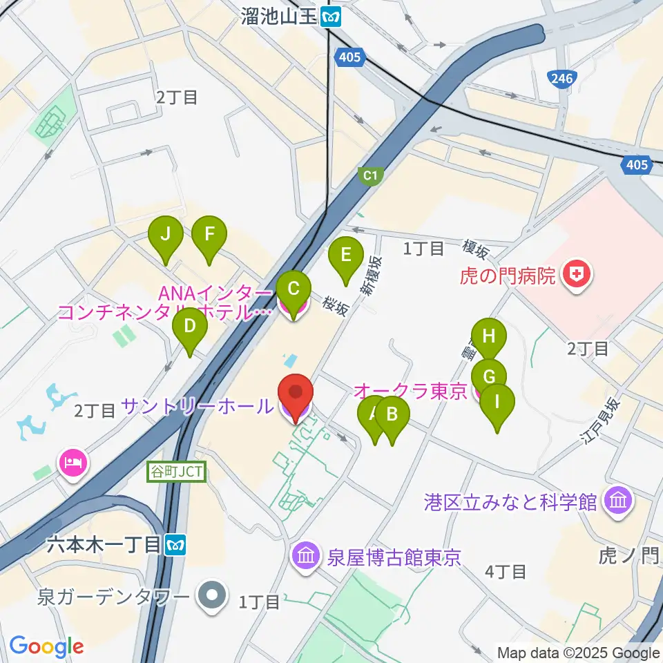 サントリーホール周辺のホテル一覧地図