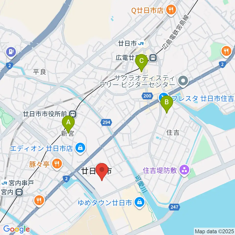 ウッドワンさくらぴあ周辺のホテル一覧地図