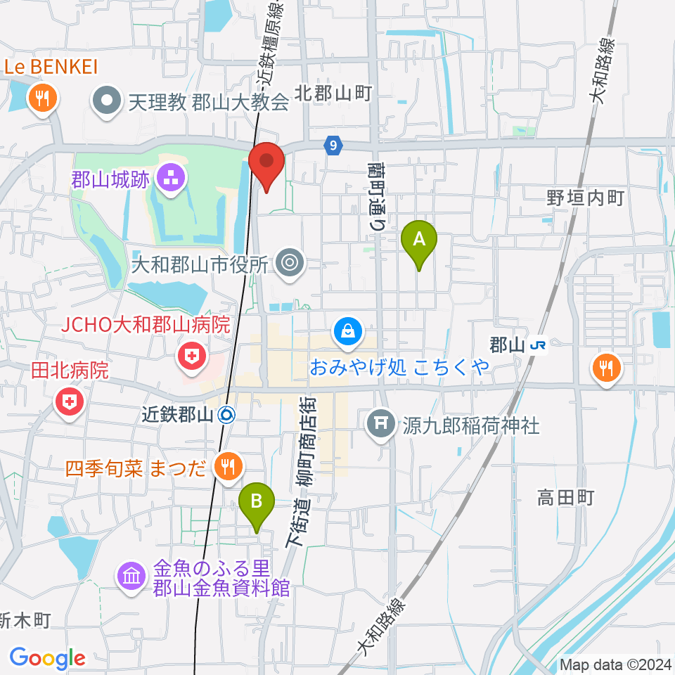 DMG MORI やまと郡山城ホール周辺のホテル一覧地図