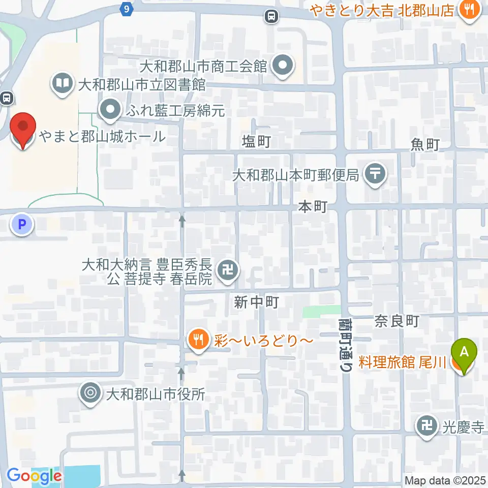 DMG MORI やまと郡山城ホール周辺のホテル一覧地図