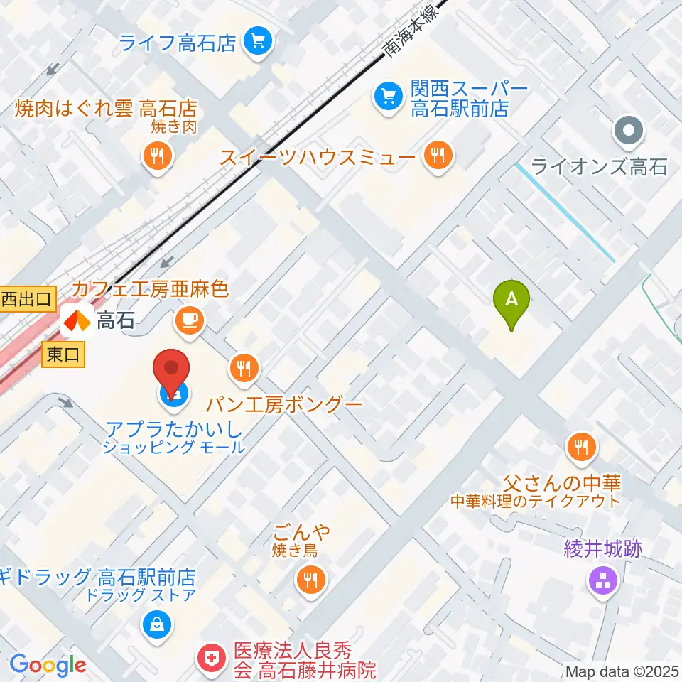 アプラたかいし アプラホール周辺のホテル一覧地図