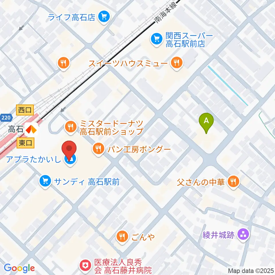 アプラたかいし アプラホール周辺のホテル一覧地図