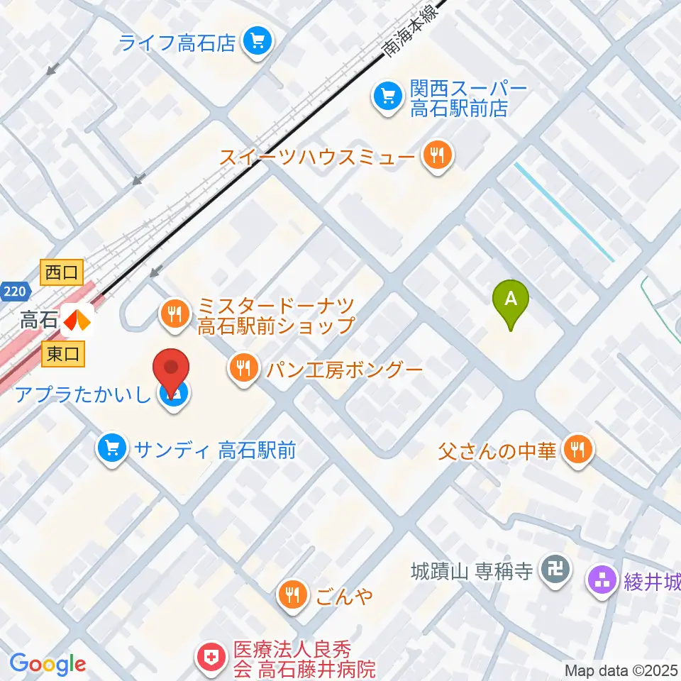 アプラたかいし アプラホール周辺のホテル一覧地図