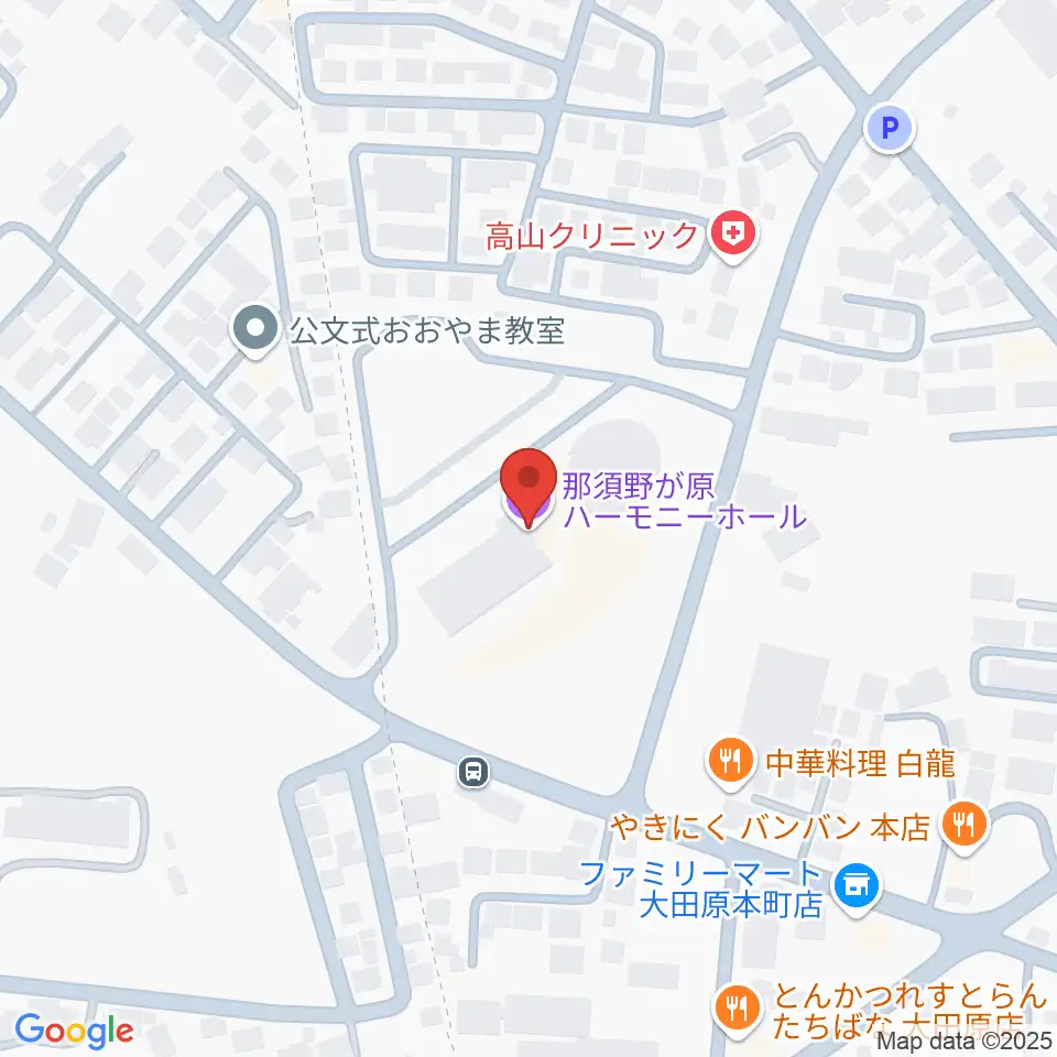 那須野が原ハーモニーホール周辺のホテル一覧地図